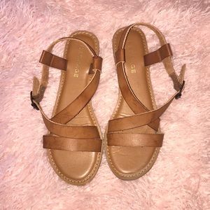 Cognac Strappy Sandals